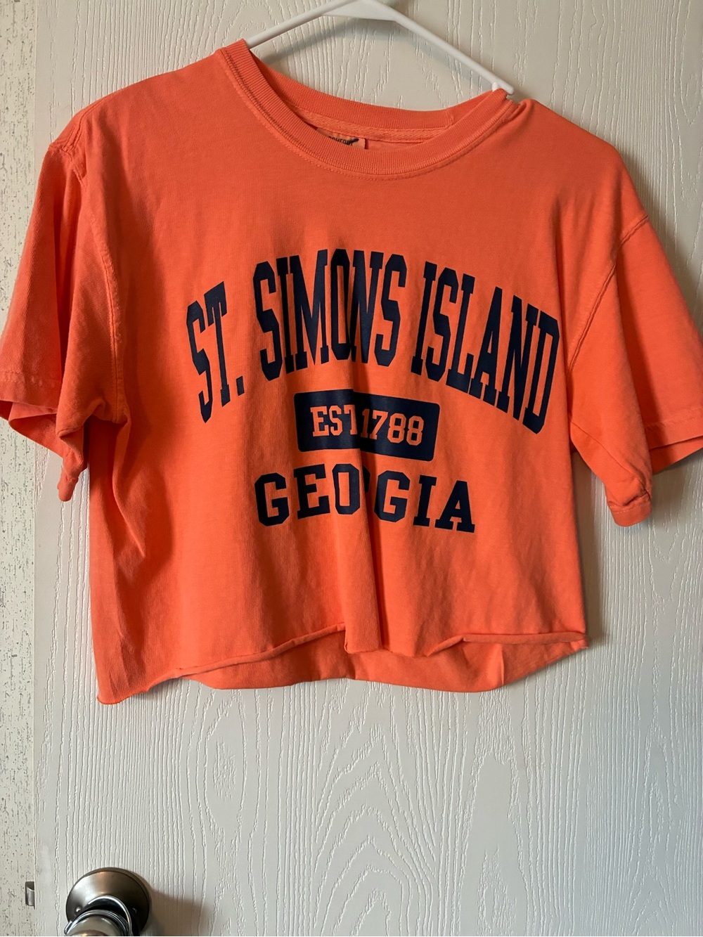 St. Simons Island Georgia Kids' Orange Graphic Crop Tee